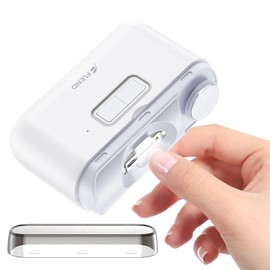 Electric Nail Clipper & Polisher, 2-in-1 Automatic Nail Trimmer for All Ages, 2-Speed Fingernail Clipper with LED Light, Rechargeable & Silent Designed Manicure Set for Baby Kids Seniors Weak Hands