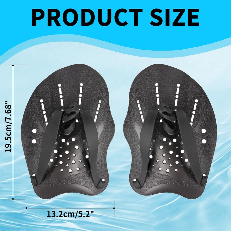 MCSDFN 2 Pcs Swim Hand Paddles, Swim Paddles with Adjustable