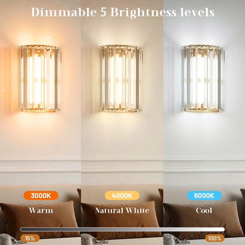 Keep Shinning Gold Battery Operated Wall Sconces Set of Two,