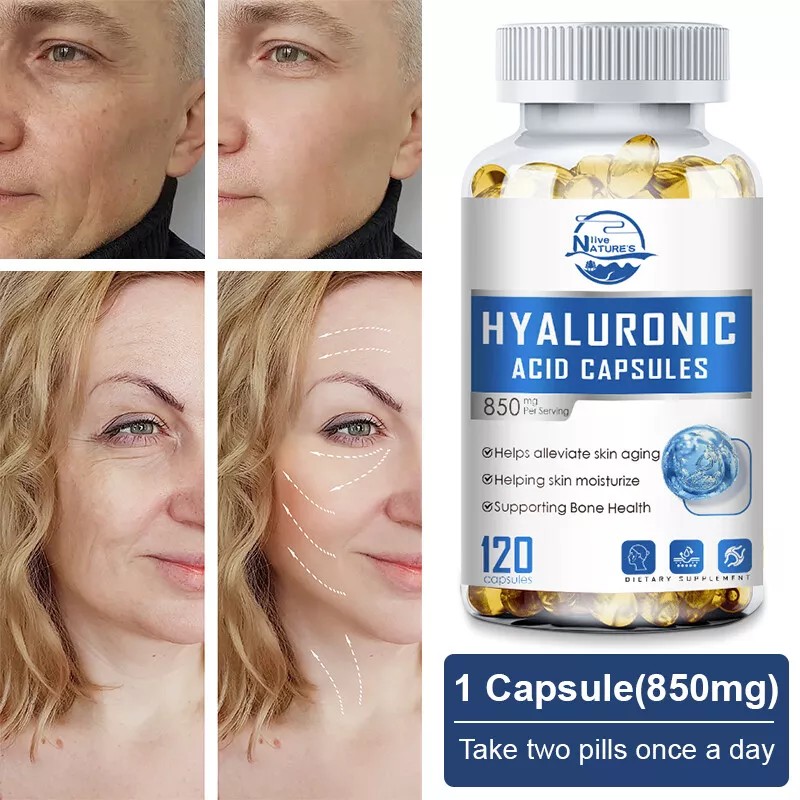 NATURE'S LIVE Hyaluronic Acid 850mg 120 Capsules w/ Vitamin C