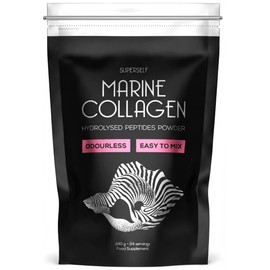 Marine Collagen Powder - Glow Up Supplement for Women & Men - Skin, Hair & Nail Support - Odourless & Easy to Mix - Hydrolyzed Peptides Type 1 Collagen from Fish - High Absorption (240g)
