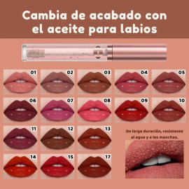 Duo Labial Mate Gloss Larga Duración Alta Pigmentación F                                                                                              