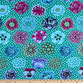 Kaffe Fassett Collective Stash Big Blooms Emerald, Fabric by the Yard