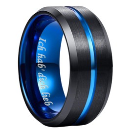 NUNCAD Men’s/Women’s Tungsten Carbide Ring, 4/6/8/10 mm, Fashion Jewellery, Wedding/Engagement Rings, Couple or Friendship Ring, Black, Blue, Gold, Rose Gold, Size 47–80 mm (15–25.4), Tungsten