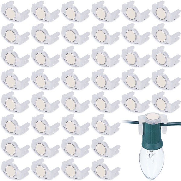 Macarrie 30 Pcs Magnetic Sockets Light Clips Christmas Light Clips
