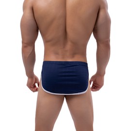 Pantalones cortos deportivos para hombre, ropa interior deportiva, calzoncillos tipo calzones para hombre con división lateral, marino, XX-Large