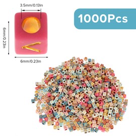 Pack of 1000 Letter Beads for Threading Acrylic Alphabet Beads Mix A-Z Spacer Loose Beads Letters Colourful Square Beads for Jewellery Making DIY Necklace Bracelet Keychain