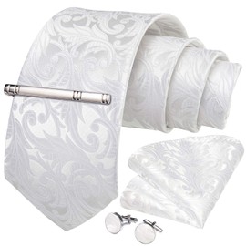 DiBanGu Men’s Business Necktie/Cuffs/Handkerchief/Clip Set -