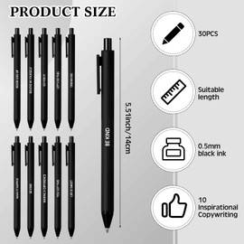 Yeaqee 30 Set Stress Balls for Adults 30 Pcs Inspirational Stress Balls 30 Pcs Motivational Pens 30 Pcs Organza Bags Funny Stress Gifts Bulk for Coworkers Team Motivating(Black)