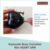 Esplanade Brass Cremation Mini Heart Urn Keepsake Memorial, Small Urn