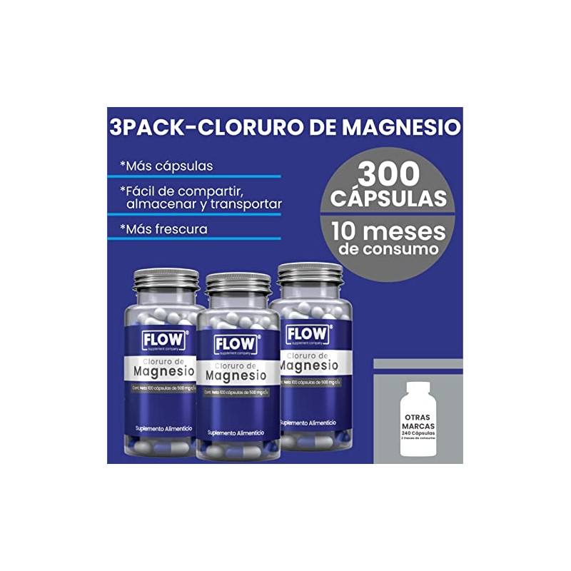 FLOW Cloruro de Magnesio 500 mg - 3 Pack (180