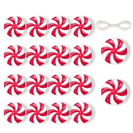 40pcs Christmas Candy Cane Hanging Peppermint Ornaments for Crafts 35mm Candy Cane Christmas Hanging Ornaments Christmas Tree Home Decorations