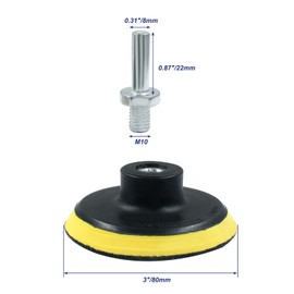 Luomorgo 3 Inch Hook & Loop Backing Pad Orbital Sander Polisher Sanding Pad with M10 Drill Adapter 2pcs