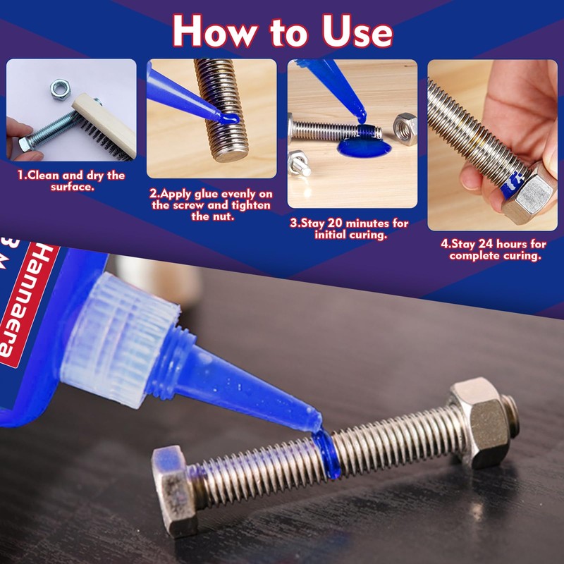 Thread Lock Medium Strength, Lock & Seal Nuts, Bolts, Fasteners