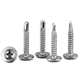 GGXZHT Pack of 110 Self-Tapping Screws Drilling Screws Stainless Steel 410 (M4.2 x 25 mm) - Tapping Screws for Metal, Wood, Concrete - Phillips Countersunk Head (Silver)