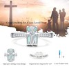 Cross Cremation Ring for Ashes - 925 Sterling Silver Opal