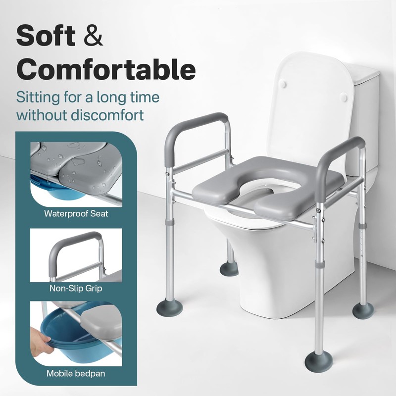 Eosprim Toilet Seat Risers for Seniors Elongated, Raised Toilet Seat