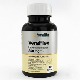 VeraFlex Colágeno Tipo 2 Con MSM Ácido Hialurónico Boswellia 65% Y Vitamina C | Suplemento En Cápsulas De 850 Mg | Frasco Con 60 Cápsulas Para Bienestar Articular | VeraLife