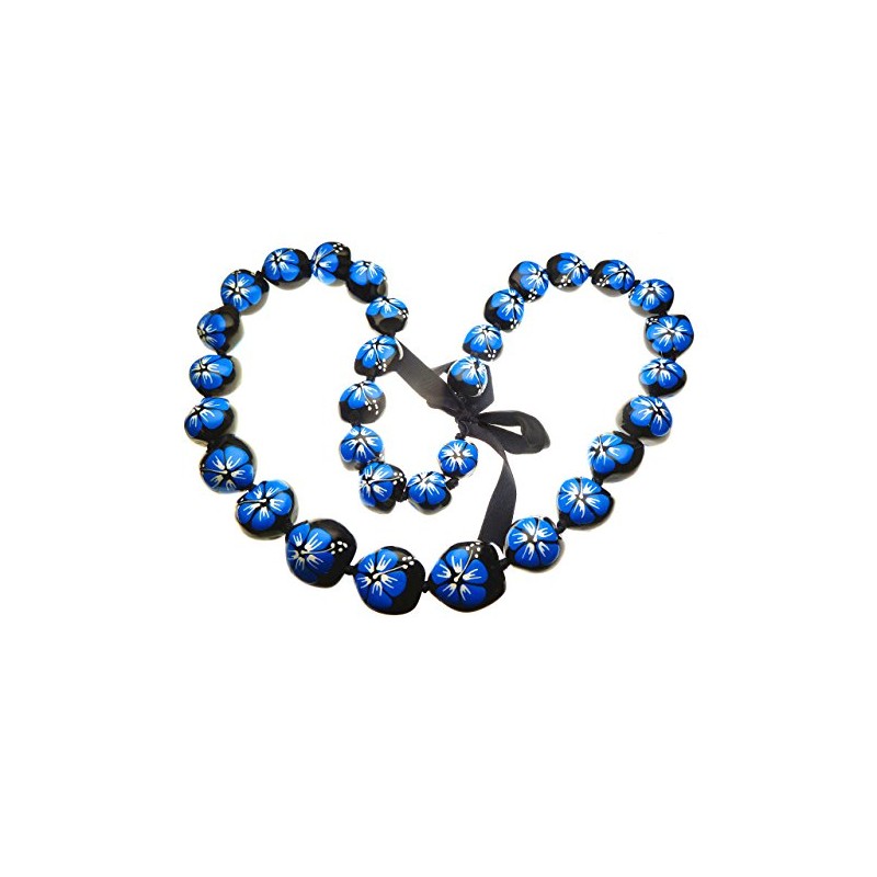 Aloha Passion Hawaiian Style Necklace Hawaii Black Kukui Nut Lei