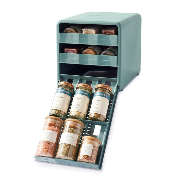 YouCopia SpiceStack Adjustable Spice Rack Organizer, Pull-Down 18-Bottle Seasonings and