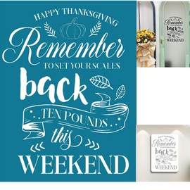 Alinacutle Happy Thanksgiving Silkscreen Stencil,Reusable Self-Adhesive Silk Screen Printing, Sentiments Template,for Printing on Wood/Fabric/Paper, 8.5" x 11"
