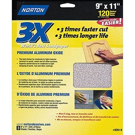 9" x 11" Norton 02619 ProSand Sanding Sheet 120-Grit Handy-Pack