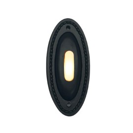 Matte Black Wired Doorbell Button - Modern Oval Push Button Chime, Durable Decorative Doorbell for Home Entry, Weatherproof Outdoor Finish, Easy Installation