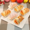 6pcs Artificial Bread Simulation Bread Model PU Long Sesame Bread