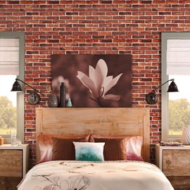 practicalWs 17.7in x 393.7in Red Brick Wallpaper Peel and Stick Wallpaper Vinyl Self Adhesive 3D Vintage Brick Pattern Removable Wallpaper for Kitchen Backsplash Bedroom Accent Wall
