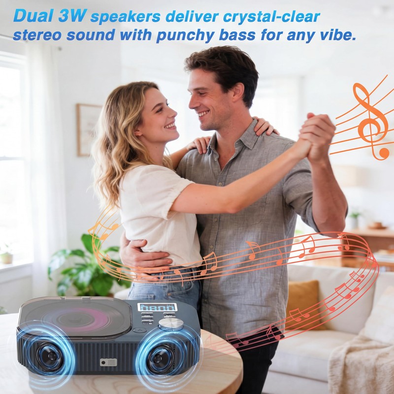 CD Player Portable, White Noise Portable CD Player with Bluetooth