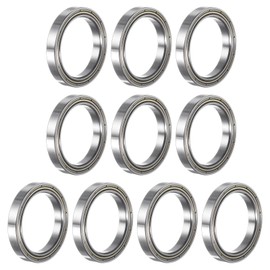 sourcing map 6704ZZ Deep Groove Ball Bearings, Chrome Steel, Double Metal Protected Bearing, 20 mm x 27 mm x 4 mm, Pack of 10