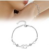925 Sterling Silver Bracelet for Women Simple Adjustable Bangle Bracelets