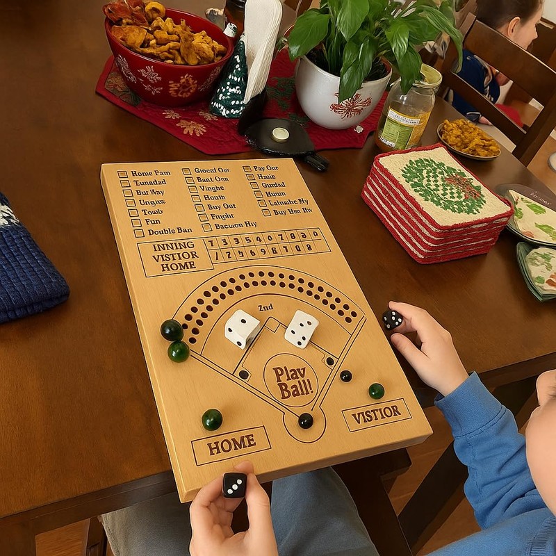 Baseball Dice Board Game - Baseball Dice Game Wood Board