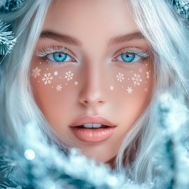 Rebel Tattoos -Temporary Tattoo Fake Transferable Tattoo Freckles - Temporary Face Tattoo Set for Party -Christmas party decoration-2 patches in 1 envelope (White Snowflackes)