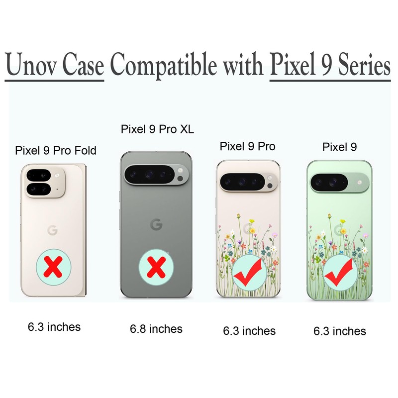 Unov Case Compatible with Pixel 9 Pixel 9 Pro Case