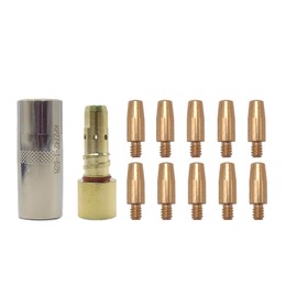 12-PK MIG Welding Gun Kit with .045" Tips - Nozzles - Diffusers for Lincoln Magnum PRO 250L/300L (KP2744-045, KP2742-1- 62R, KP2746-1)