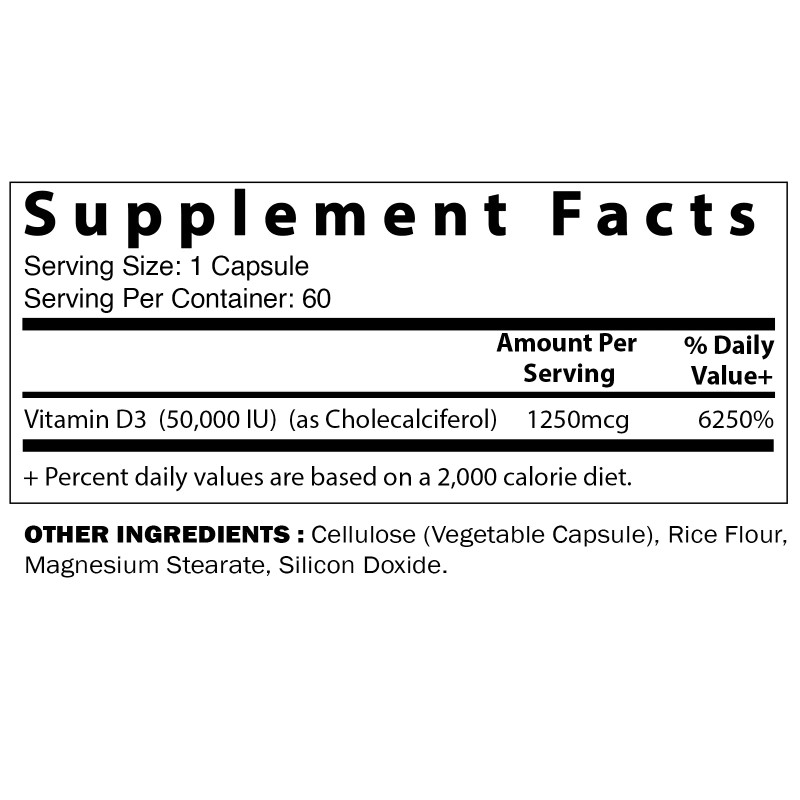 Vitamatic Vitamin D3 Weekly Dose 50,000 IU (Cholecalcifer