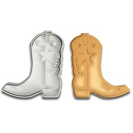 Cowboy Boot Cookie Cutter - 4.25x3.94 Inches, Western-Themed Baking Tool (Random Colors)