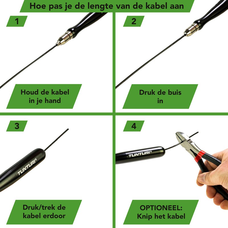 verstelbaar springtouw 3 m aluminium/sta