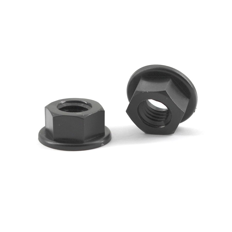 M8 Plastic Nylon Flange Nuts Black Pack of 50