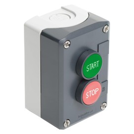 Schneider Electric - Complete Control Station, Harmony XALD - Dark Grey with Green and Red Start/Stop Flush Pushbuttons - Easy Installation for use with Harmony XB5 22mm Units