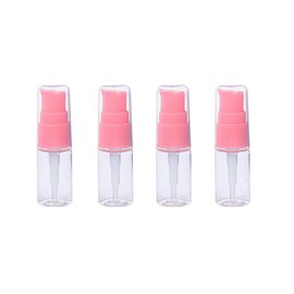 VASANA 12Pcs 10ml 0.34oz Portable Empty Refillable Clear Plastic Lotion Pump Bottle with Pink Press Pump Head Cosmetic Make-up Face Cream Lotion Emulsion Sample Packing Container Vial Jars