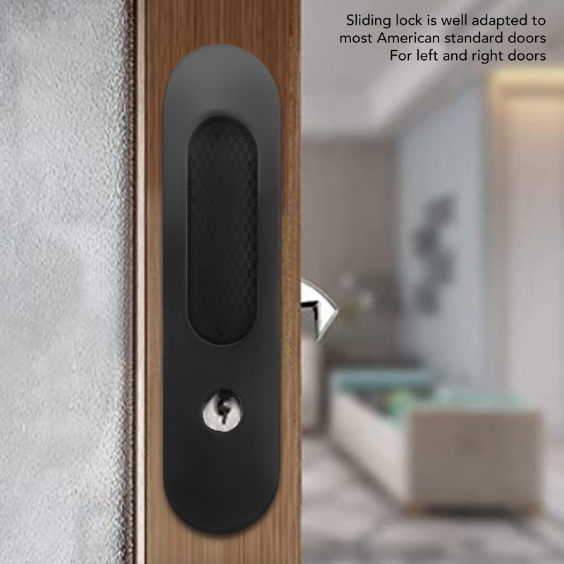 Pocket Lock Handle Invisible Light Weight Black Lock Circular Sliding