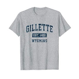 Gillette Wyoming WY Vintage Sports Design Navy Print T-Shirt