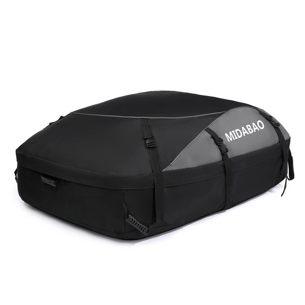 MIDABAO 20 Cubic Waterproof Duty Car Roof Top Carrier-Car Cargo Roof Bag Car Roof Top Carrier - Waterproof & Coated Zippers- Includes Anti-Slip Mat- for Cars with or Without Racks
