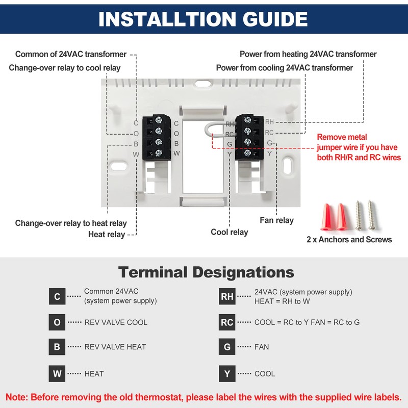 ELECTECK Non-Programmable Digital Thermostat for Home, up to 1 Heat/1