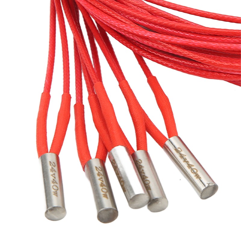 5Pcs Heater Cartridge DC 24V 40W Stainless Steel 6x20mm Accessory