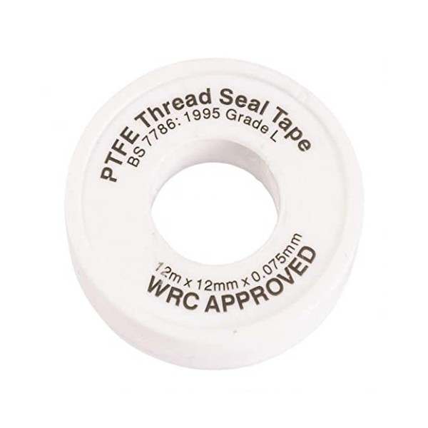 All Trade Direct 1 X Ptfe White Thread Seal Tape 12Mx12Mm Teflon Plumber Plumbing Joint Water Oil
