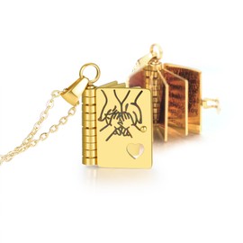 MOROTOLE For Daughters-My Incredible Daughter Book Necklace,To My Daughters from Mom and Dad Books Necklaces,Adjustable Books Necklaces with 6 Pages of Engraved Information,Book Necklace for Daughter