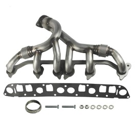 JDMSPEED - Kit de juntas y colector de escape de acero inoxidable de repuesto para Grand Cherokee Wrangler 4.0L de repuesto para Jeeps Select 1991... 